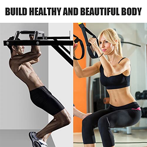 ptlsy Wall Mounted Pull Up Bar Multifunctional with Multi-grip Chin Up Bar Heavy Duty Dip Station for Home Gym Indoor Work...