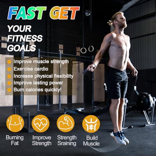 Emazerom Jump Rope for Women Men Kids, Adjustable Skipping Rope with Ball Bearings, Professional Jumping Rope with Foam Ha...