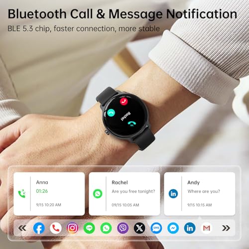 Smart Watch for Women Men, 1.27" AMOLED Screen Smartwatch with Answer/Make Call for iPhone/Android/Samsung, Fitness Tracke...