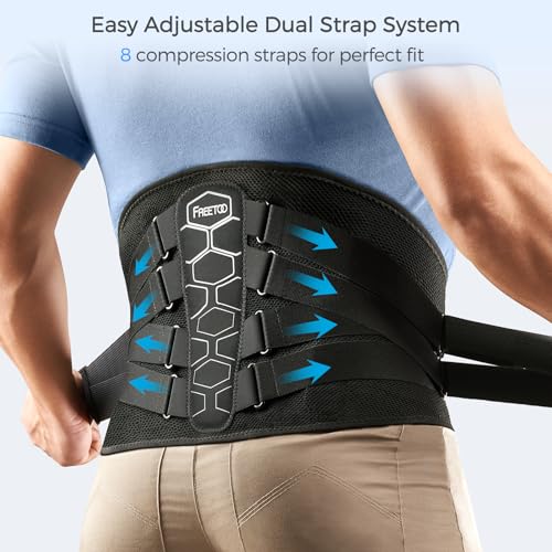 FREETOO Back Brace for Lower Back Pain Relief with Pulley System,Lumbar Support Belt for Men & Women with Lumbar Pad, Ergo...