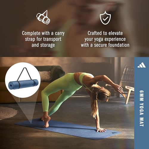 adidas Yoga Mat - Eco Friendly - Non Slip, Durable Textured Surface
