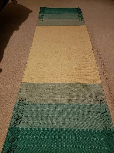 Jaipur art & Rugs Cotton Yoga Mat - Eco-Friendly Hand-Woven Rug - Non Slip & Thick (24”x72”x5mm) for Everyday Fitness at H...