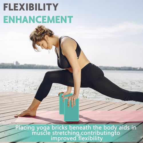 MBHKRRS 9"x6"x3" Yoga Blocks, Soft Non-Slip Surface Premium Foam Blocks, Supportive, Lightweight, Odor Resistant, Yoga Acc...