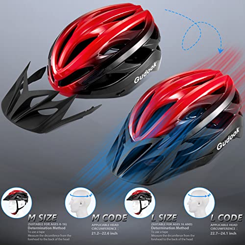 Gudook Bike Helmets for Men - Women Bicycle Helmet Adult - Certified Lightweight Comfort Adjustable Cycling Helmet with De...