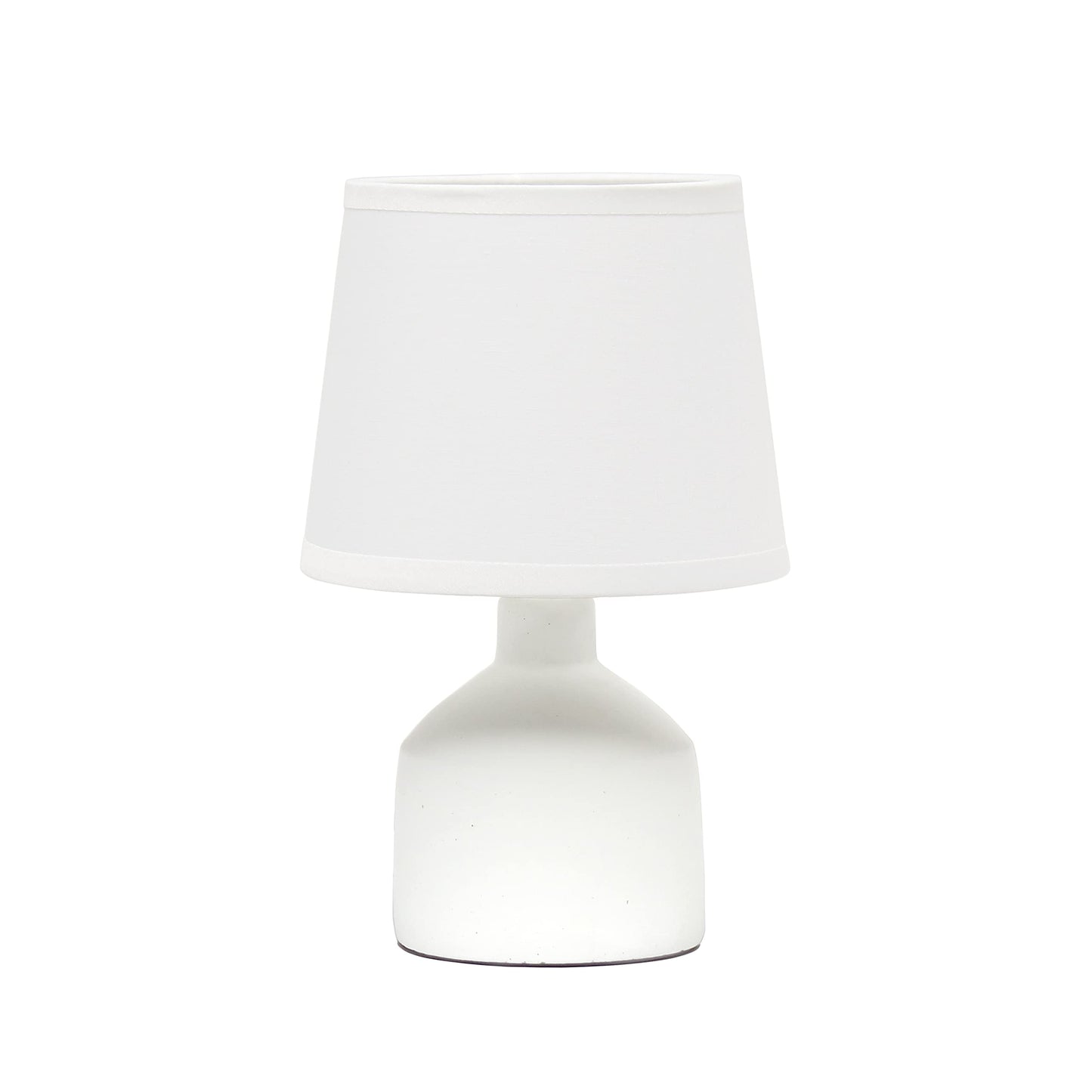 Simple Designs Lt2080-Off Mini Concrete Table Lamp, Off White, 5.91 X 5.91 X 9.4, Ideal For Modern Home Decor