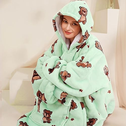 Narecte Cozy Oversized Blanket Hoodie Wearable Blanket Adults Soft Hooded Blanket Hoodie Birthday Gifts for Women Christmas