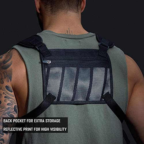 MVRK Water Resistant Chest Pack - Running Vest for Workouts, Running Phone Holder Extra Storage, Lightweight Running Pack