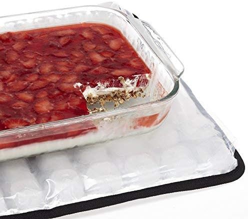 FlexiFreeze Party Mat Chiller - Food Cooling Buffet Cooler for Cold Serving Black (19" x 15")