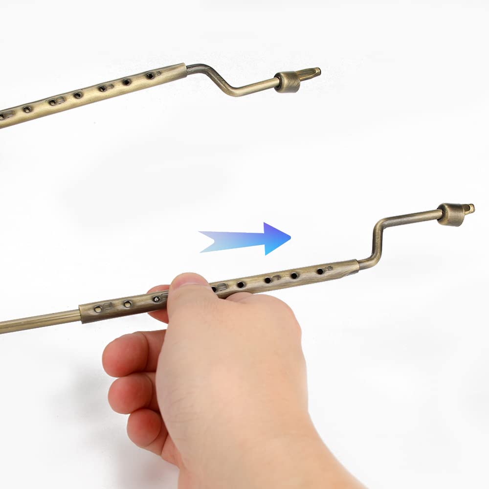 ALUCSET Adjustable Lamp Harp Kit, Gold Metal, Fits Standard Lamp Rod & E14/E26/E27 Bases, Model LLB-A-E2202, 8-12 Inch