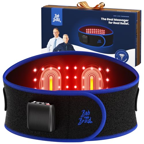 BOB AND BRAD ThermoRed Heating Pad Belt Massager for Lower Back Support, FSA Cordless Wearable Near Infrared Heat & Red Li...