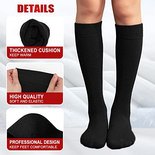 we fleece 5 Pairs Warm Knee High Socks for Women-Thermal Cotton Socks for Hiking,Work,Winter,Gifts