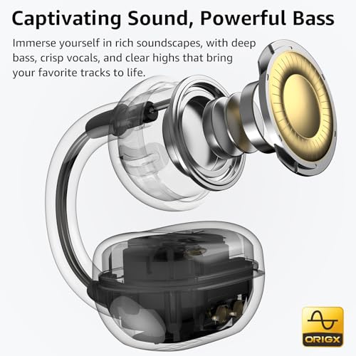 TOZO OpenEarRing True Open Ear Earbuds, Lightweight Comfort Open Ear Clip Wireless Earbuds, 40H Play Bluetooth 5.4 Headpho...