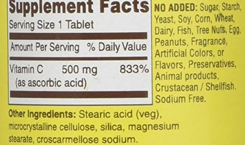 MASON NATURAL Vitamin C 500 mg - Supports Healthy Immune System, Antioxidant and Essential Nutrient, 100 Tablets (Pack of 2)