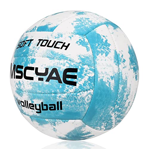 MSCYAE Volleyball Official Size 5,Soft Touch Volleyballs for Kids Youth Adults, Indoor Outdoor Volleyball for Beginners Ba...