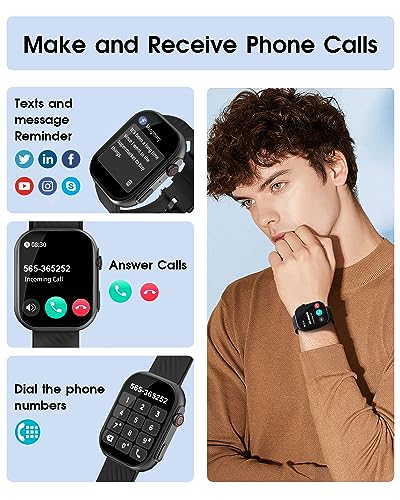 PJYUBVOR Smart Watch for Men Women (Answer/Make Calls), 2.0" Fitness Tracker with 100+ Sport Modes, Heart Rate/Sleep Monit...