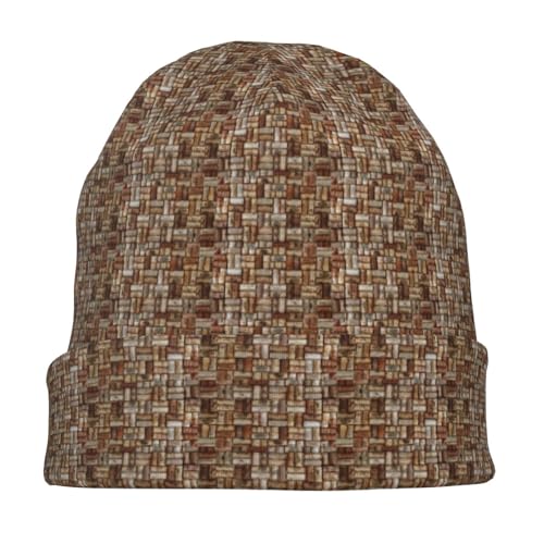 sackhg Wine Cork Print Winter Beanie Hat Men Women Soft Lightweight Thermal Cap for Outdoor Skiing Wear