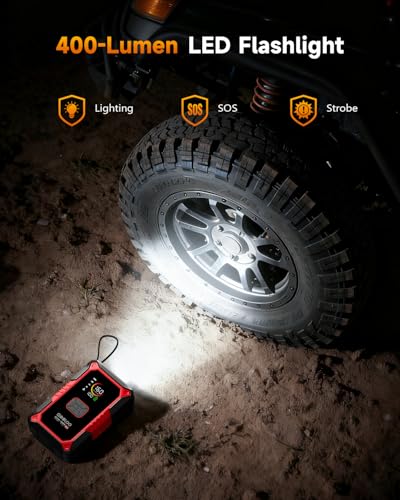 GOOLOO A5 Jump Starter with Air Compressor, 4000A Car Battery Jump Starter (All Gas/10.0L Diesel) with 160PSI Tire Inflato...