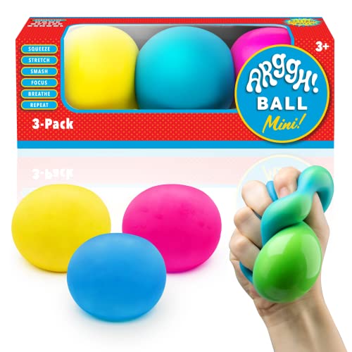 Power Your Fun Arggh Mini Stress Balls for Adults and Kids - 3pk Squishy Stress Balls, Color Changing Resistance Fidget To...