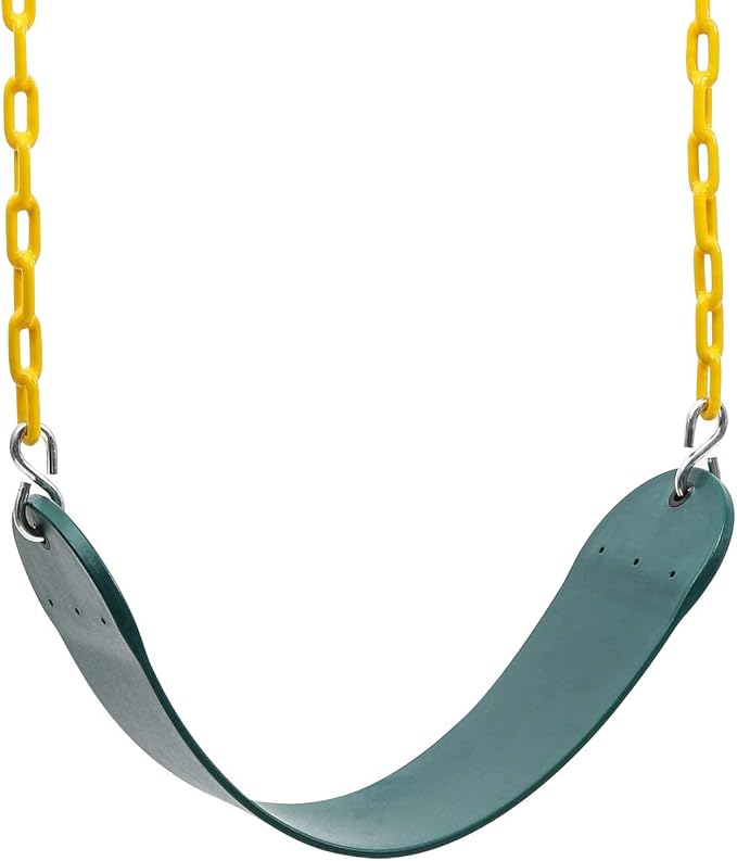 Sunnyglade 3 PCS Swings Seats Heavy Duty with 66" Chain, Playground Swing Set Accessories Replacement with Snap Hooks, Support 250lb (3, Green)