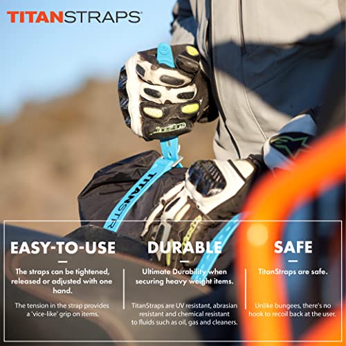 Titan Utility Straps – Easy-To-Use, Reliable Tension Straps for Securing Bike & Moto Gear, Skis, Garden Hoses, Field Repai...
