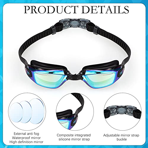 4 Pack Swim Caps for Kids Swimming Cap and Goggles for Boys Girls Silicone Swim Bath Hats with Ear Plugs Nose Clip for Sho...