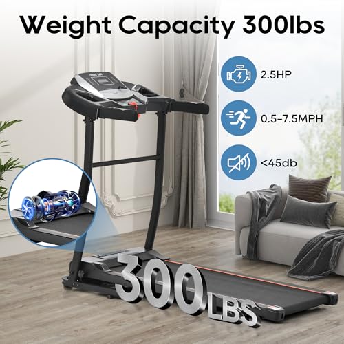 Treadmill with Incline 3-in-1 Portable Treadmills for Home Small, Walking Pad Treadmill with Handle Bar, Foldable Walking ...