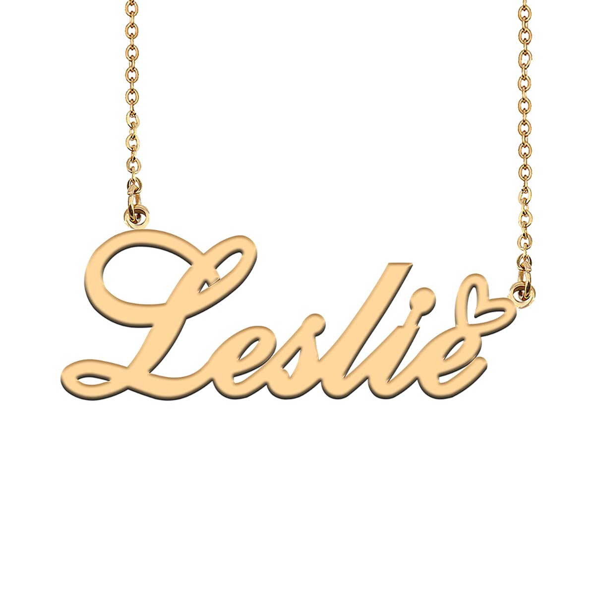 HUAN XUN Customized Nameplate Gold Necklace for Women Leslie Necklaces Charm Pendant Jewelry for Mom