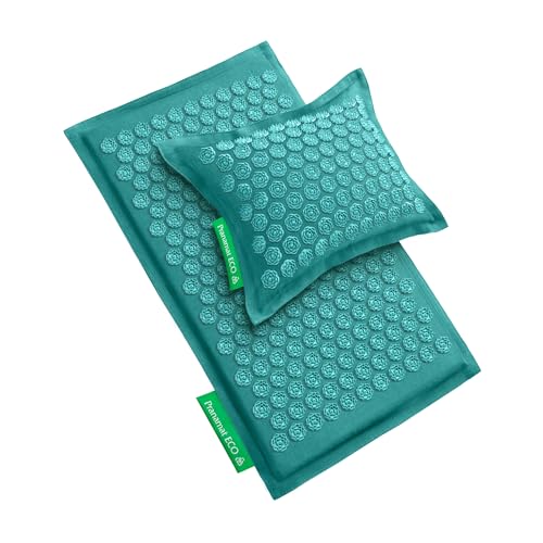Pranamat Acupressure Large Mat and Pillow Set, Premium Acupressure Therapy for Pain Relief and Relaxation, Handcrafted in ...