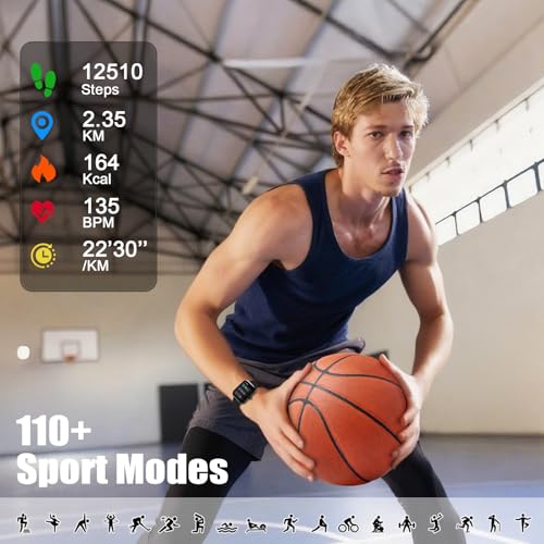 Smart Watch for Men Women (Answer/Make Call), 2025 1.83" HD Touchscreen Fitness Tracker, 110+ Sport Modes, Fitness Watch w...