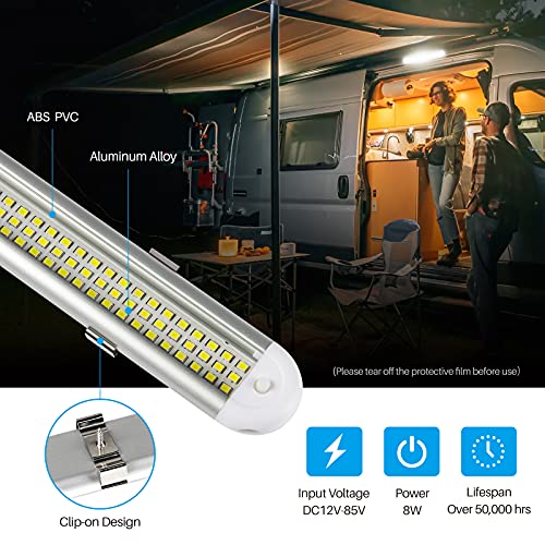 CT CAPETRONIX 12v LED Interior Light Bar, 120LEDs 1500LM 8W DC 12 Volt led Strip Lights with ON/Off Switch, for Enclosed C...