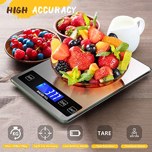 BACK KTCL''Cooking Master' 22lb Digital Kitchen Scale,Food Scale Measures in Grams and Ounces for Weight Cooking Baking,1...