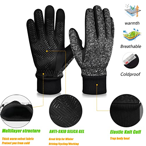 MOREOK Winter Gloves for Men/Women -10°F 3M Thinsulate Warm Touch Screen Snow Ski Bicycle Bike Gloves for Driving/Cycling/...