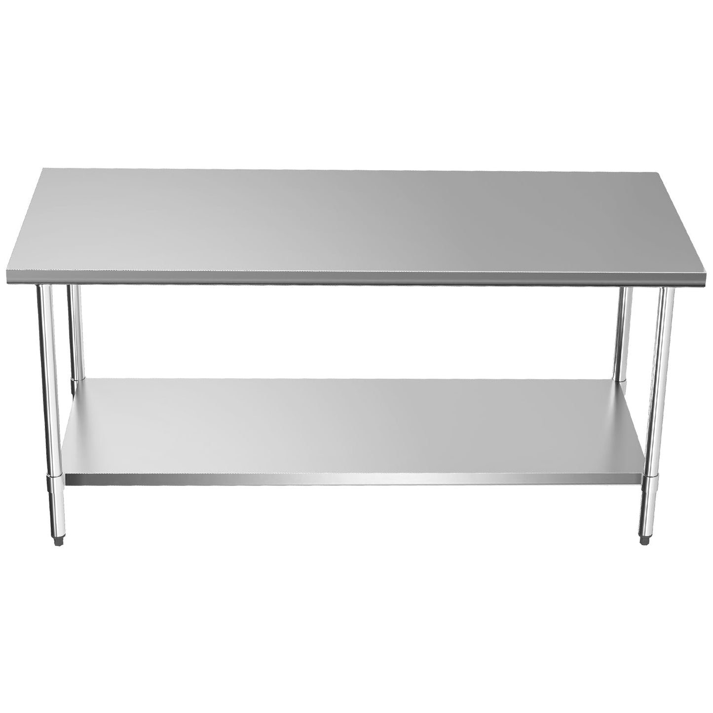 KLEENSTEEL Stainless Steel Work Table with Adjustable Undershelf, 30" x 72" Tabletop, Heavy Duty Multipurpose Food Prep Workstation for Commercial Kitchen, Restaurant, Home, BBQ, and Garage, Silver