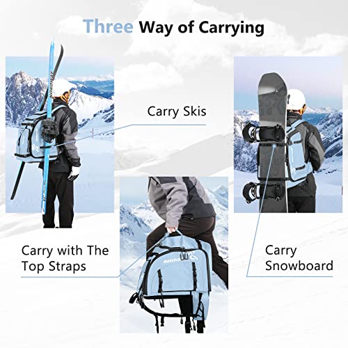 MORXPLOR Ski Boot Bag - 65L Padded, Waterproof Ski Travel Backpack for Gear & Accessories