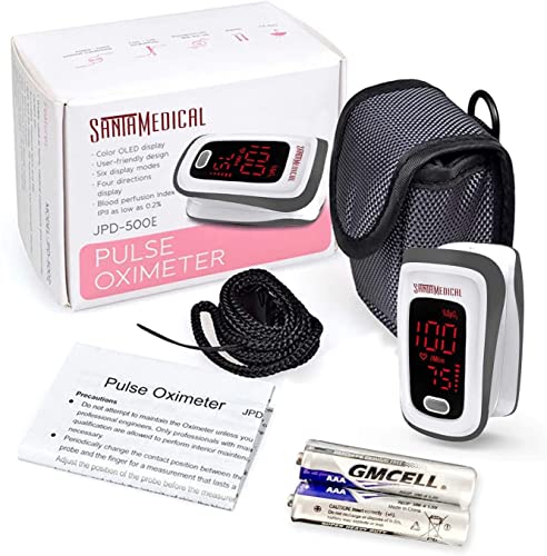 Fingertip Pulse Oximeter, Blood Oxygen Saturation Monitor (SpO2) with Pulse Rate Measurements and Pulse Bar Graph, Portabl...