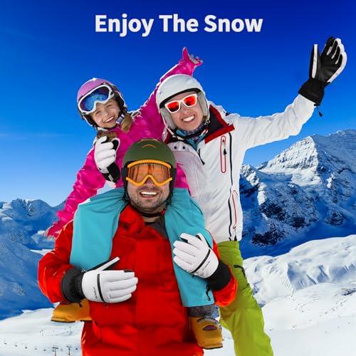 Waterproof Ski Gloves, Warm 3M Thinsulate Gloves, Touchscreen, for Men Women in Skiing, Snowboarding, Snowmobiling, Hiking