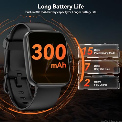 Smart Watch with Alexa, 1.83" HD Fitness Tracker, Message Notifications, IP68 Waterproof, 120+ Sport Modes, 24/7 Heart Rat...