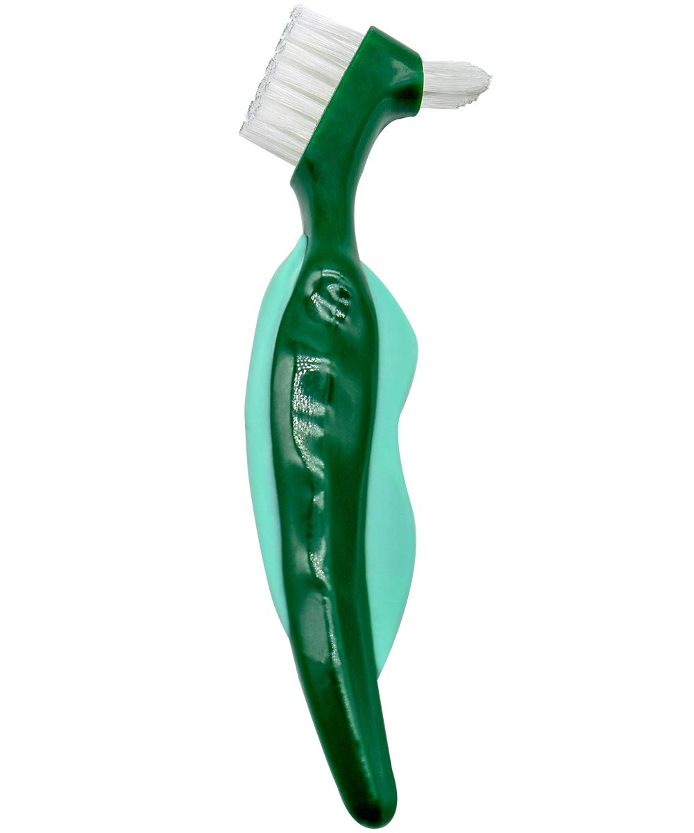 Premium Hard Denture Brush, Multi-Layered Bristles & Portable Double Sided Toothbrush for Denture Care (Pack of 2)