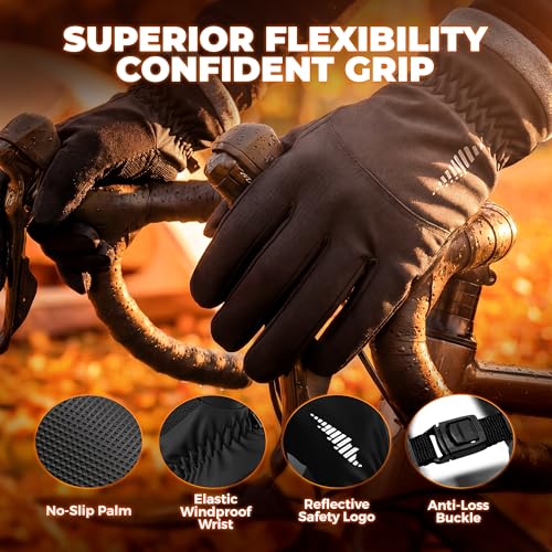 rivmount Winter Waterproof Ski Snow Warm Gloves for Women Men, Windproof Cold Weather Thermal with Touchscreen Fingers, fo...