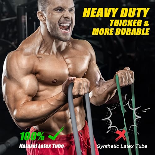 WOQQW Heavy Resistance Bands for Working Out, 350lbs/450lbs Exercise Bands with Handles, Workout Bands Set for Men, Fitnes...