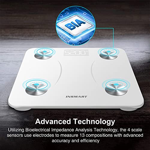 INSMART Smart Scale for Body Weight, Digital Bathroom Scale with BMI, Muscle Mass, Bluetooth Body Fat Scale,17 Body Compos...