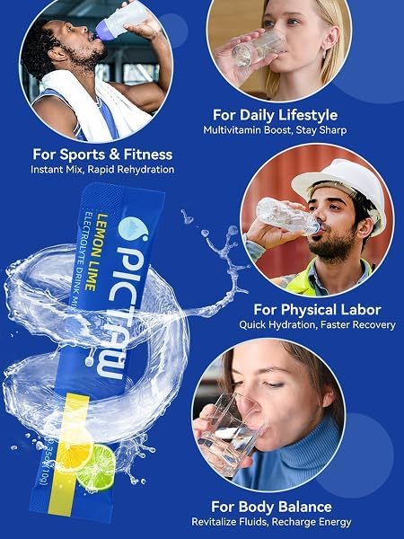 PICTAW Electrolytes Powder Packets - Hydration Packets, Liquid Daily IV Hydrate Packet for Dehydration Relief and Rehydrat...