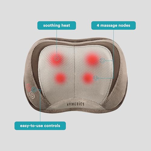 HoMedics 3D Full Body Shiatsu & Vibration Massage and Heat Pillow for Neck, Upper Back and Lumbar