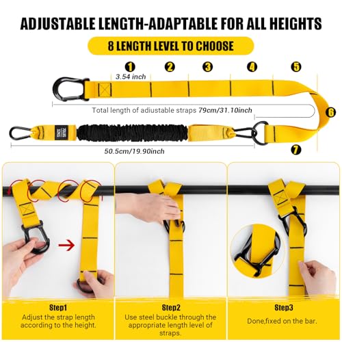 Pull Up Assistance Bands, 4 Adjustable Heavy Duty Resistance Bands for Pull Up Bar, Pull Up Assist Bands with Fabric Feet/...