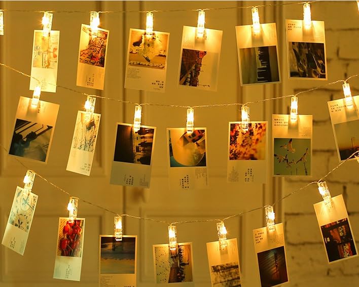 Magnoloran 50 LED Photo Clip String Lights with Remote, 16.4ft, Warm White, Model PC016-CO-FBA