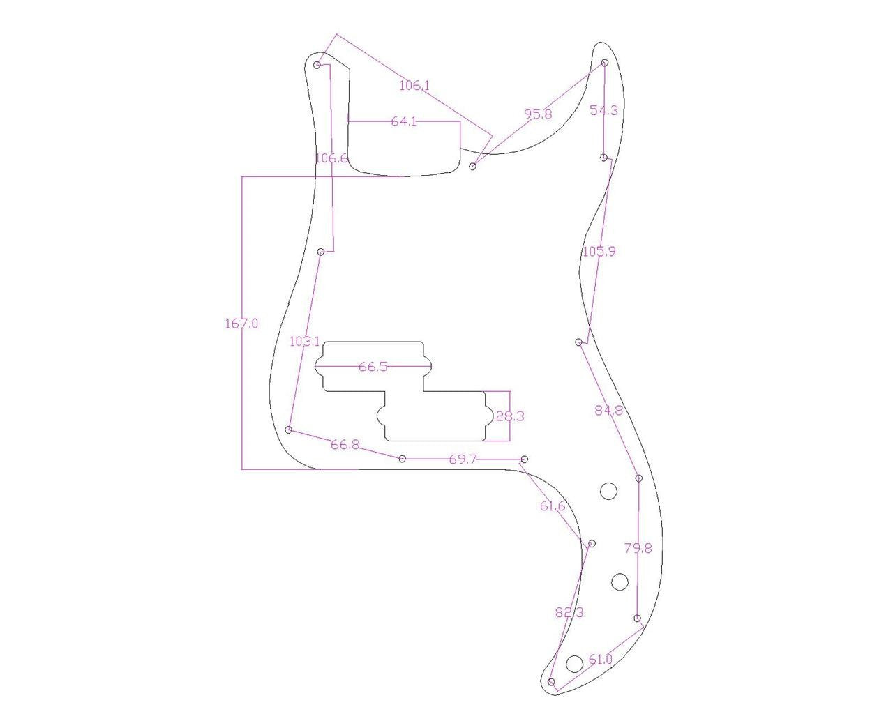 Kaish 13 Hole P Bass Style Pickguard Pb Scratch Plate Bass Pickguard For Usa/Mexico Precision P Bass Pink 3 Ply