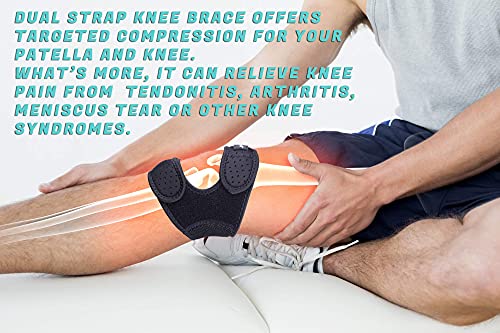 THX4COPPER Compression Dual Adjustable Patella Knee Brace for Pain Relief, Knee Strap Support for Running, Jumper, Gym Exe...