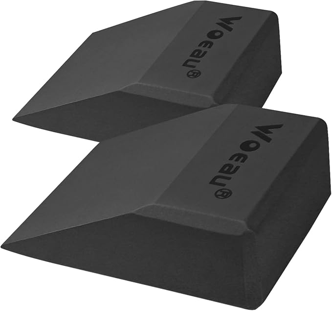 2 Pack Non-Slip Professional Squat Wedge Blocks - Heel Elevated Ramp for Squats, Calf Raises Platform for Men Women, Slant...