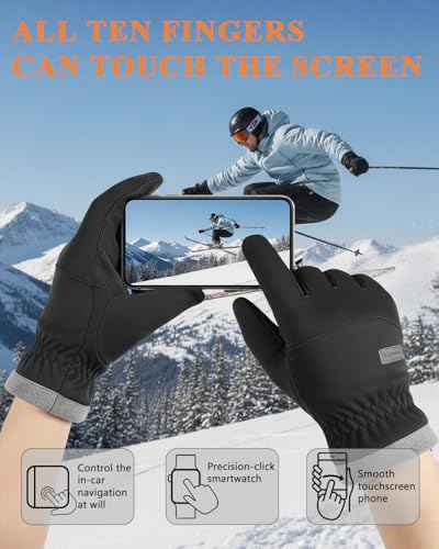 Vanolu Waterproof Ski Gloves for Men & Women – Insulated, Windproof Winter Snow Gloves Engineered for Extreme Cold Weather