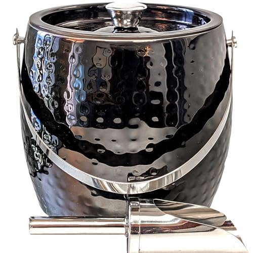 BREKX 3-QT Insulated Ice Buckets for Parties with Lid and Scoop - Iceberg Anchored Wine Chiller Champagne Bucket for Cockt...